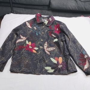 Graff By Um Co.Women's Embroidered Jean Jacket